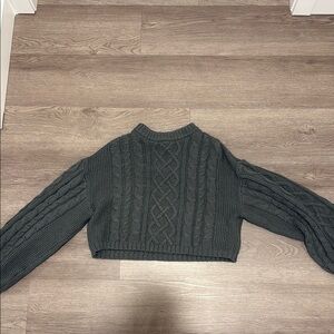 Cable Knit Dark Gray Sweater